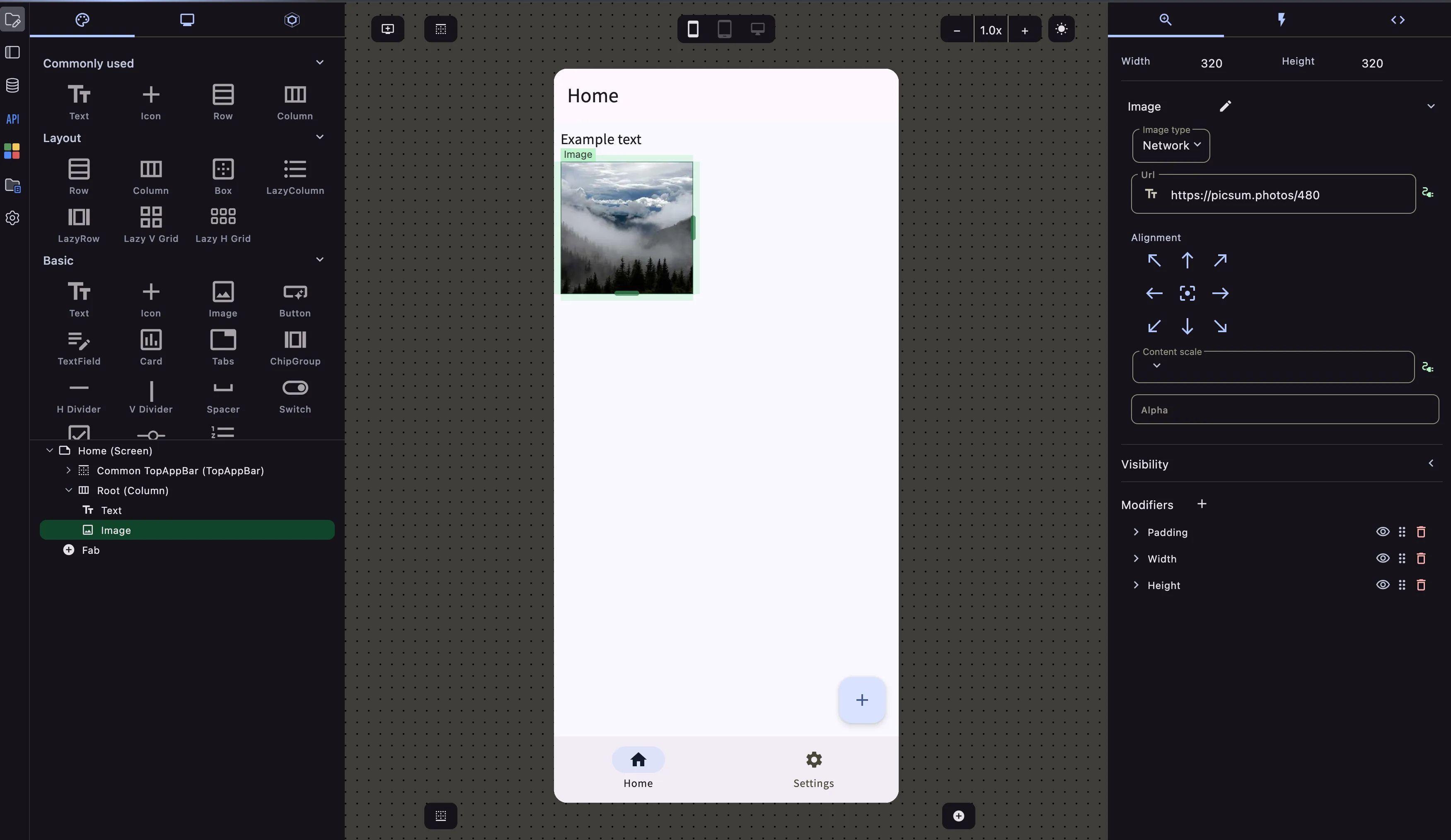 UI builder in DragBuilder