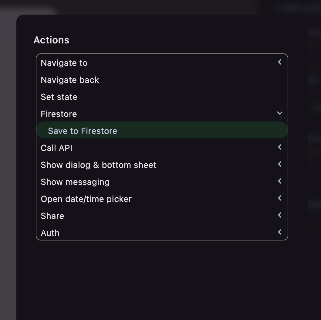 Firestore actions