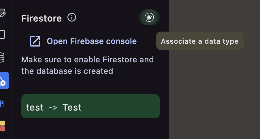 Firestore association button