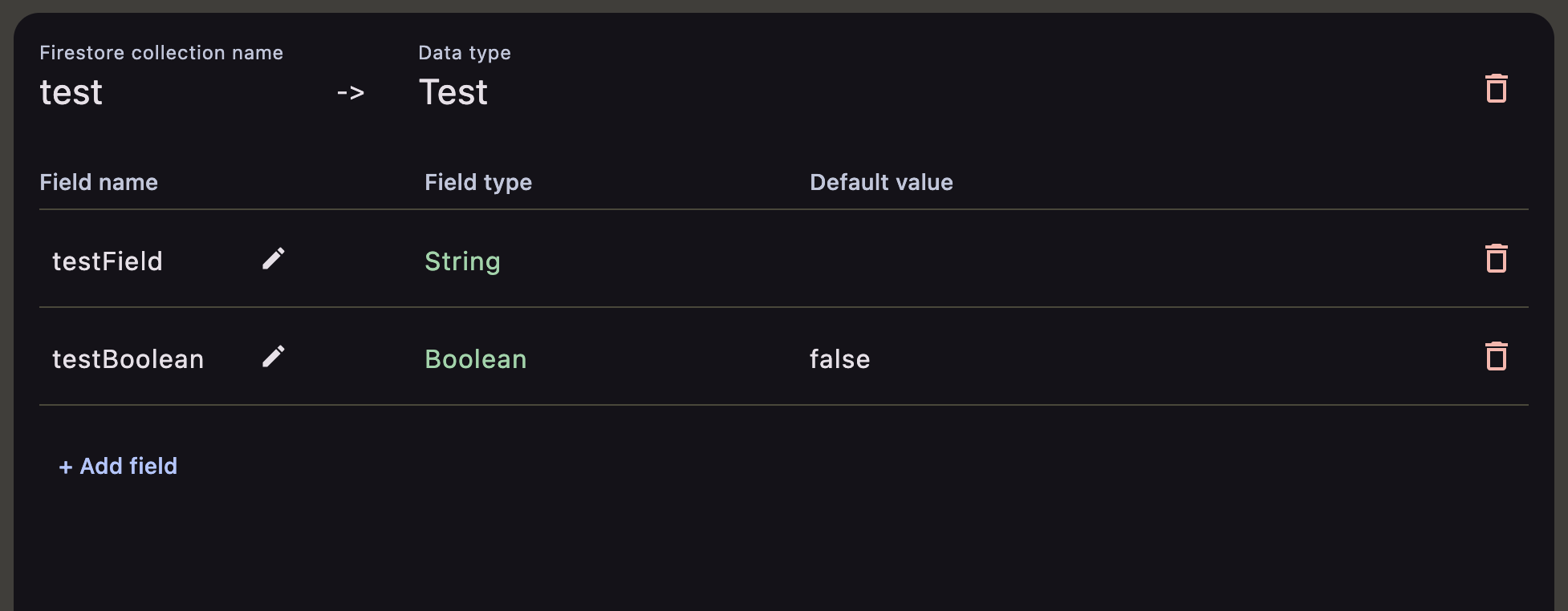Firestore data type