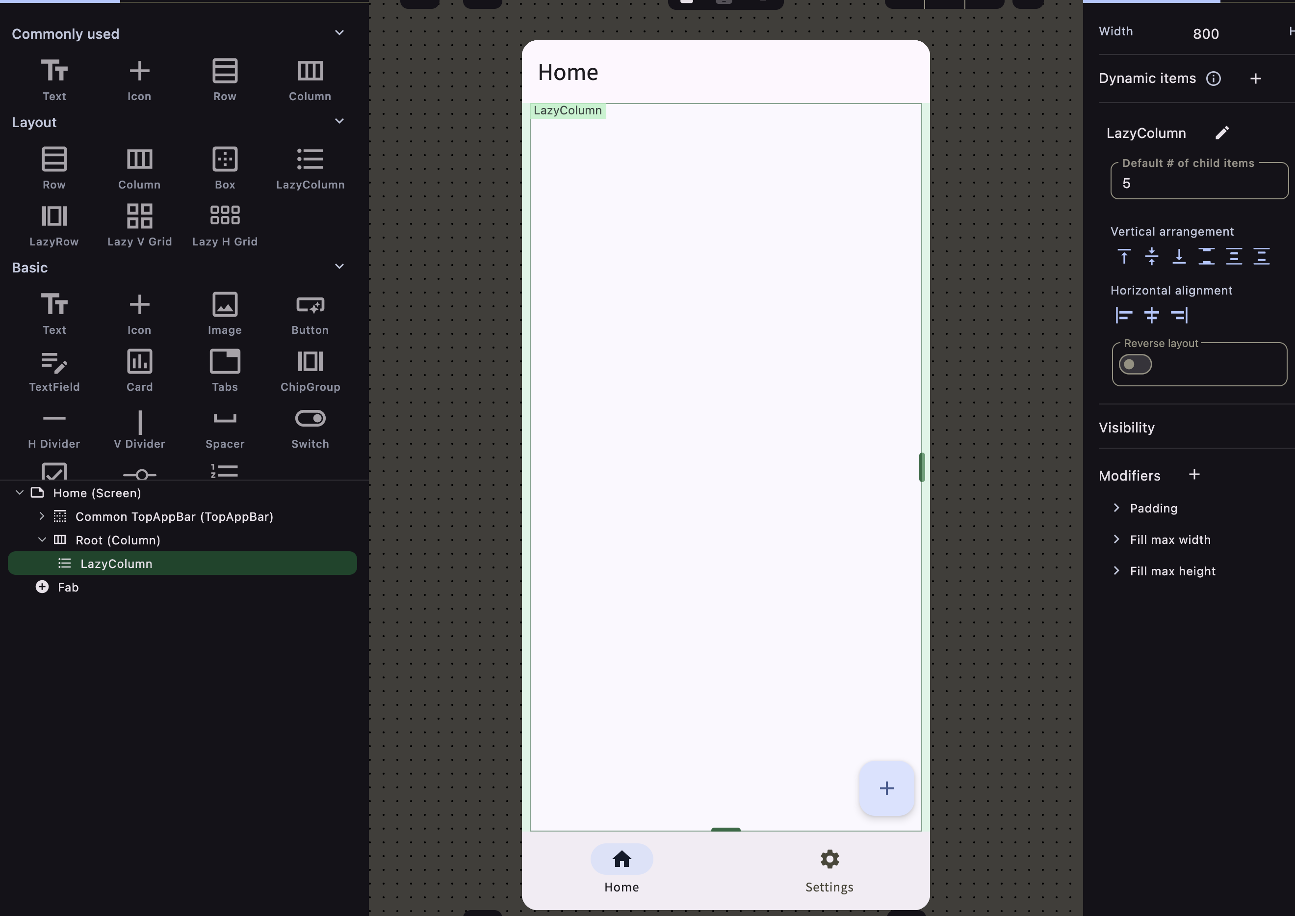 Lazy column focuseed